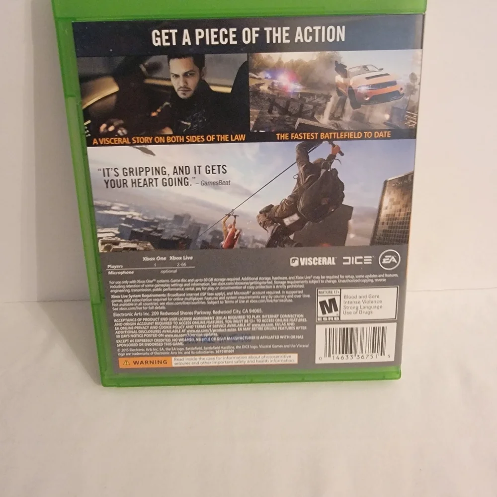 Battlefield Hardline (Microsoft Xbox One, 2015) TESTED